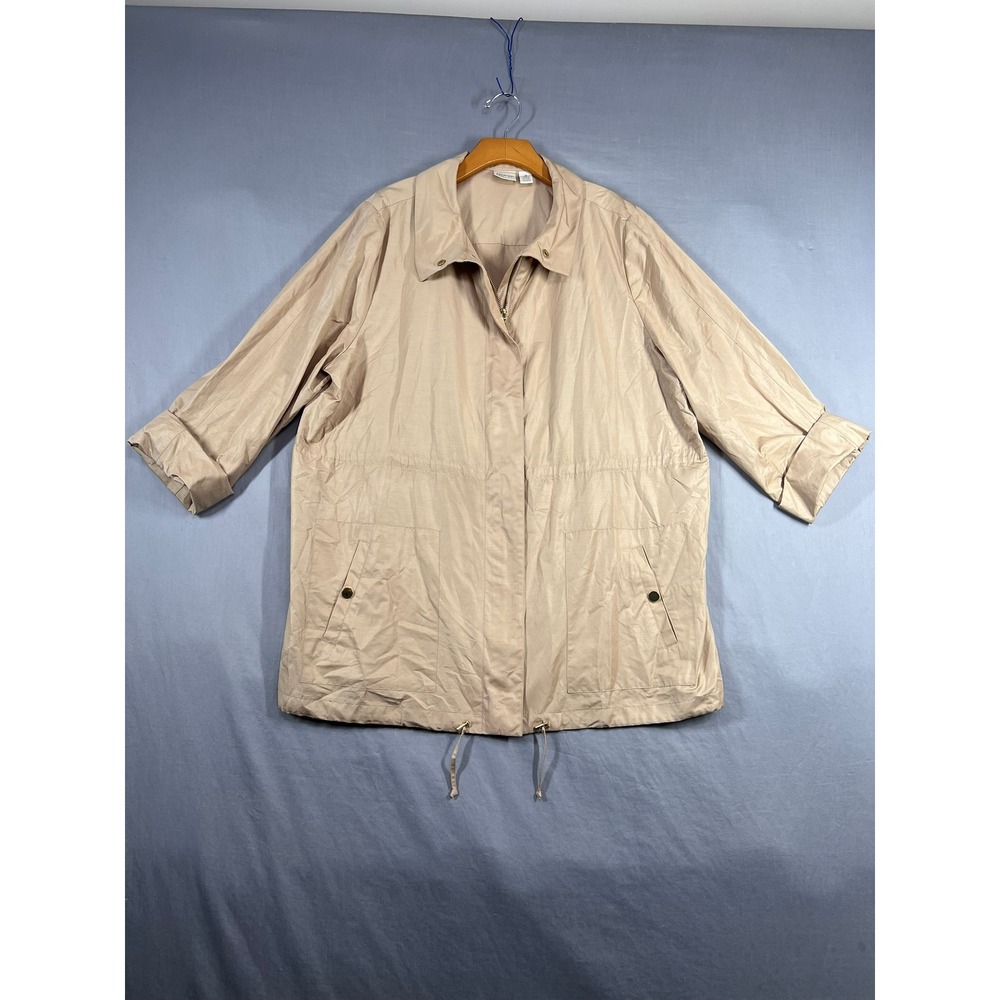 Zenergy by Chico's Tan Beige Zip Front Lightweight Jacket Size 3 XL